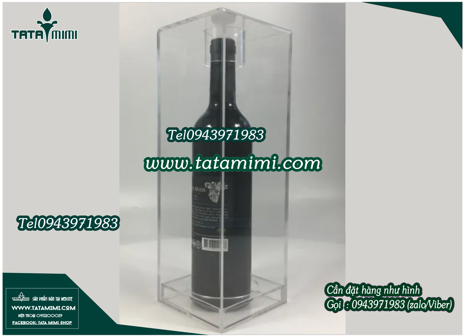 Hộp mica bọc chai rượu