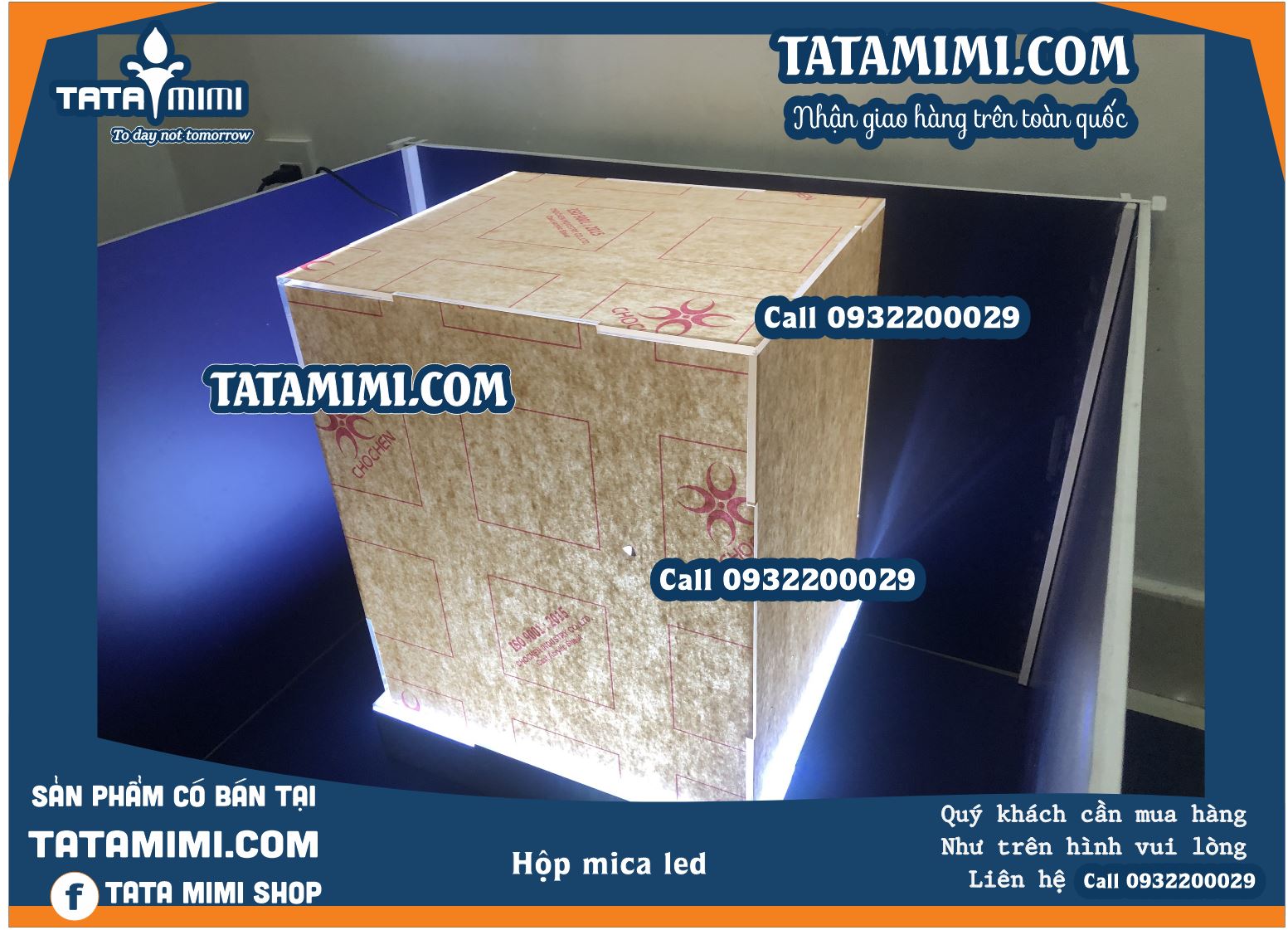 Hộp chụp mặt mica đế rời