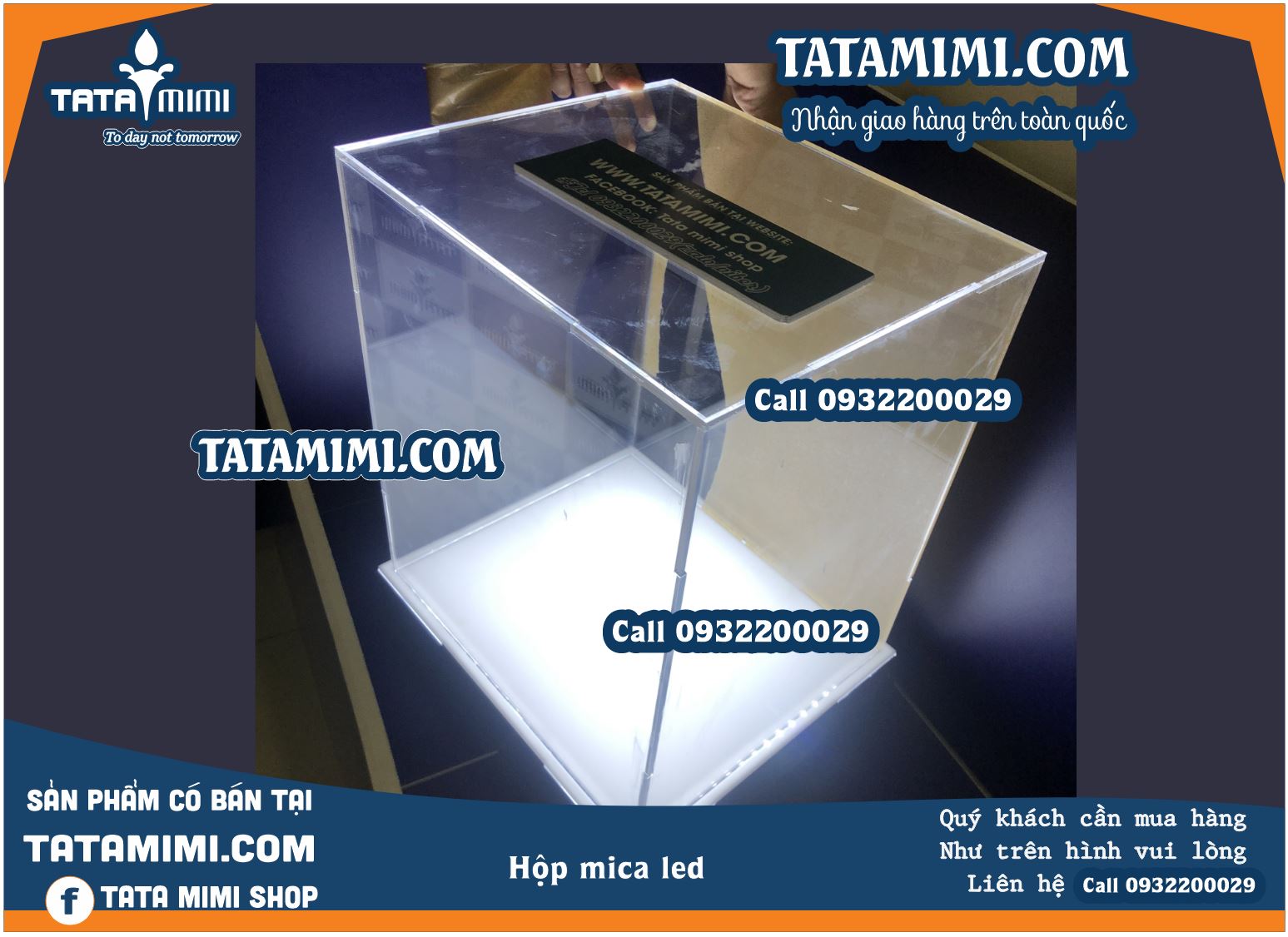 Hộp chụp mica làm theo khổ đứng