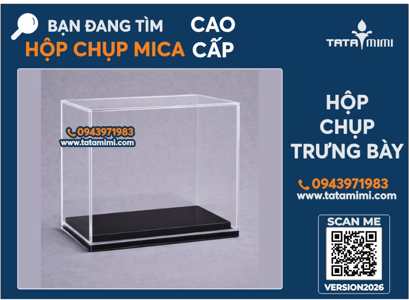 Hộp Chụp Mica Trưng Bày Kỷ Niệm Chương Cao Cấp