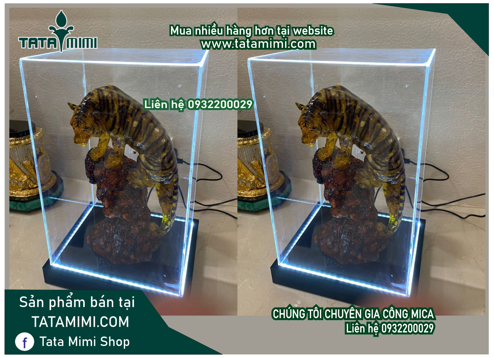 Hộp chụp mặt mica đế rời