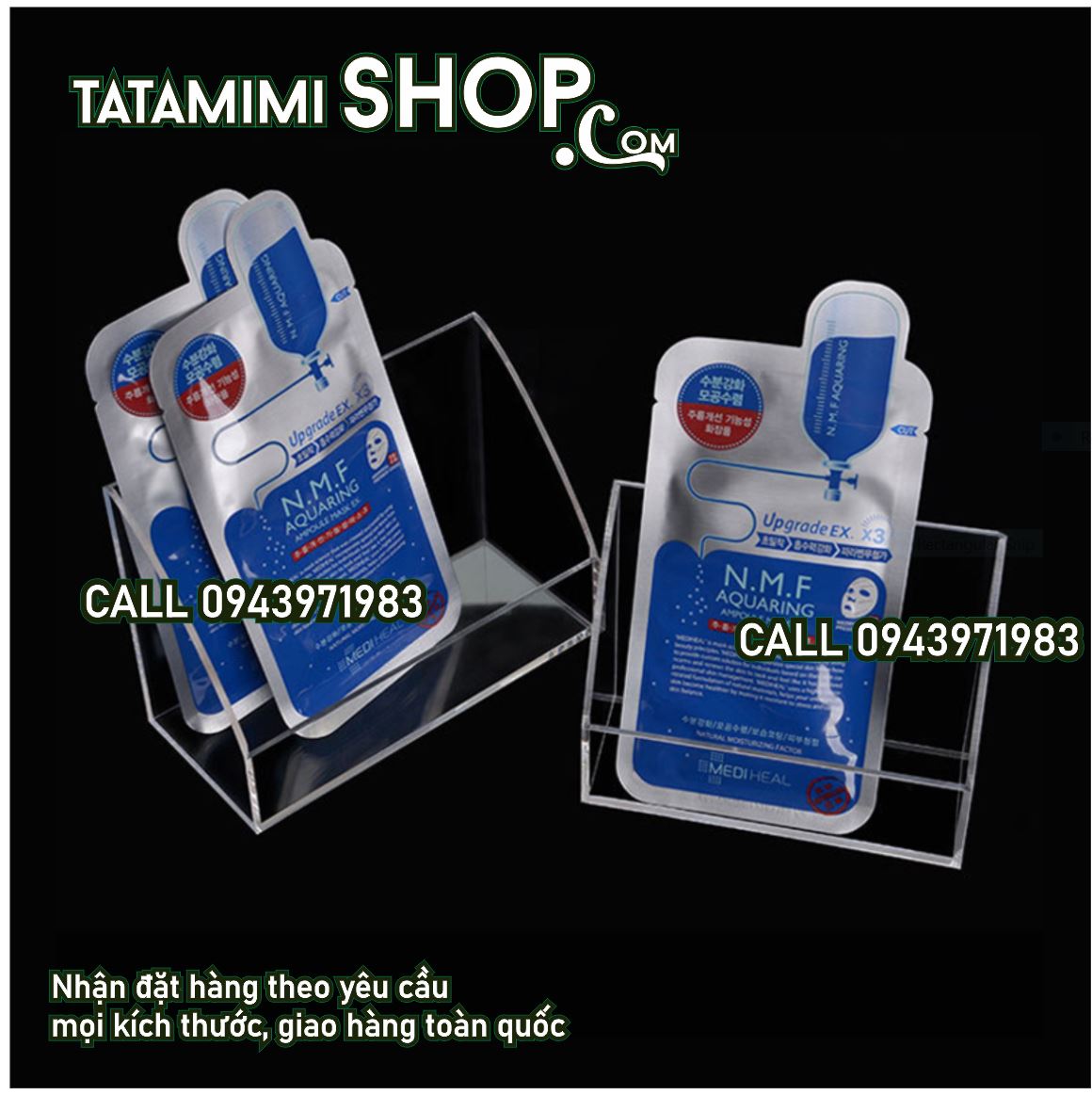 Kệ sách -kệ mỹ phẩm bằng mica