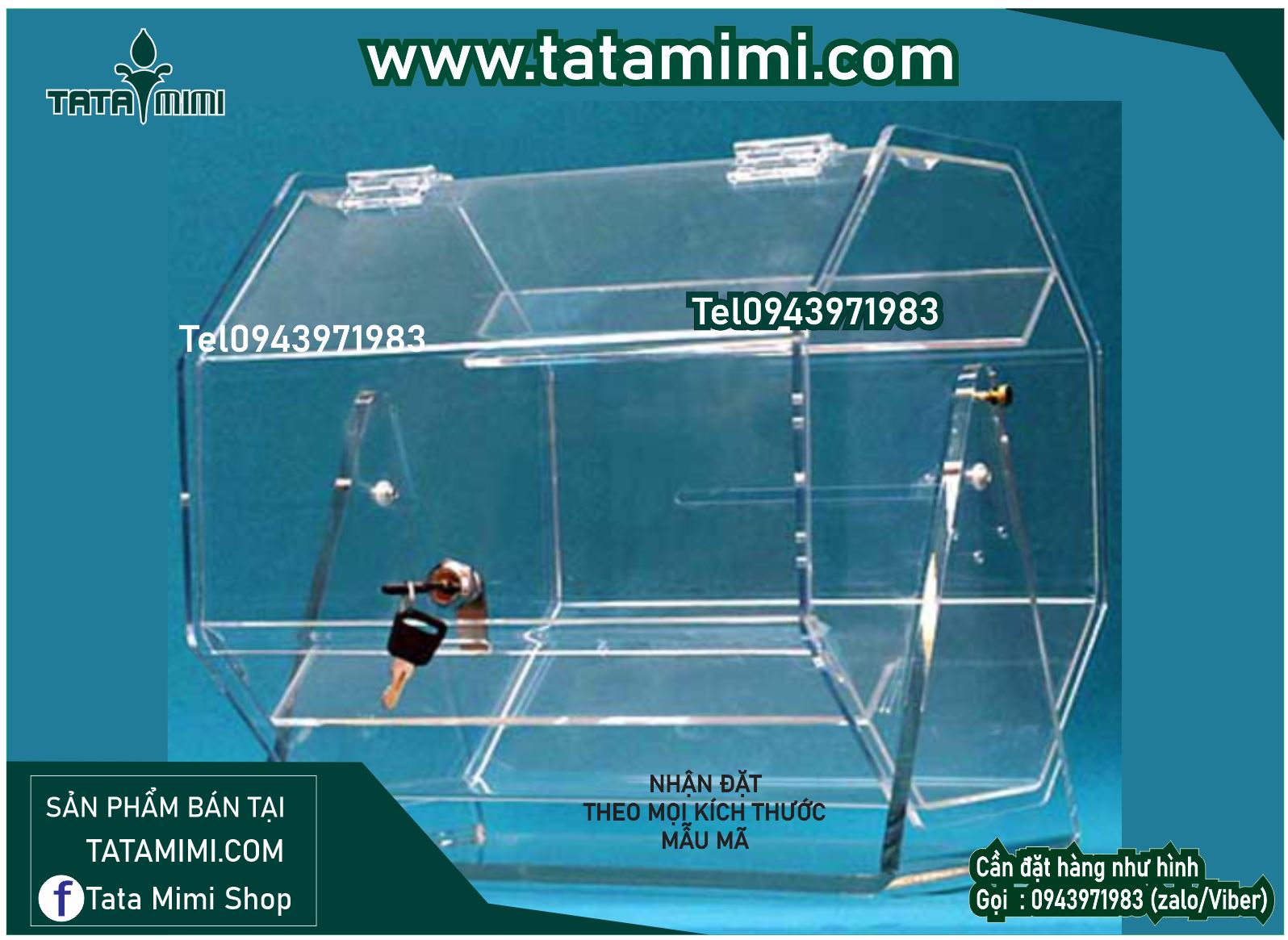 Hộp lục giác làm từ mica