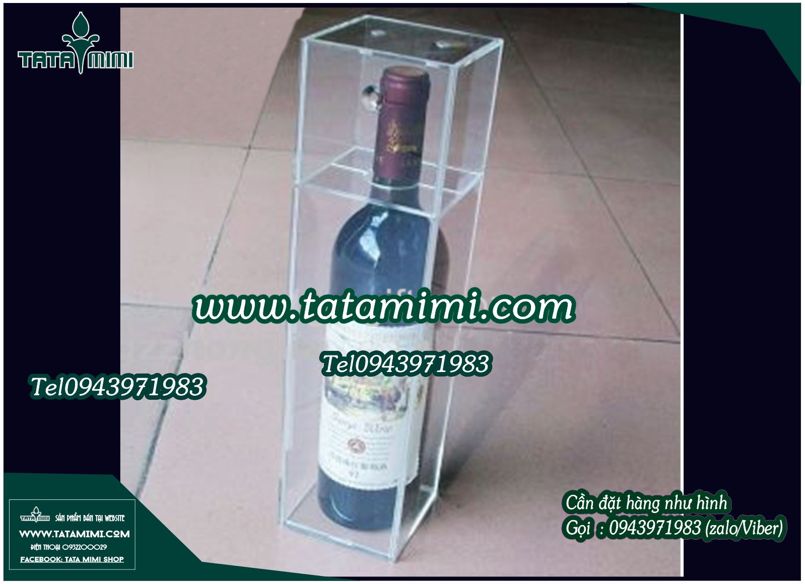 Hộp mica bọc chai rượu