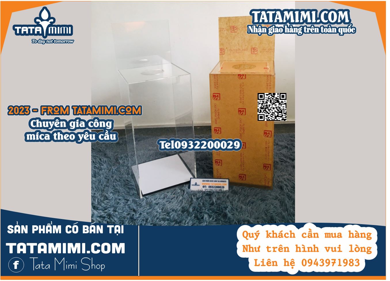 Thùng để pin thải bằng mica