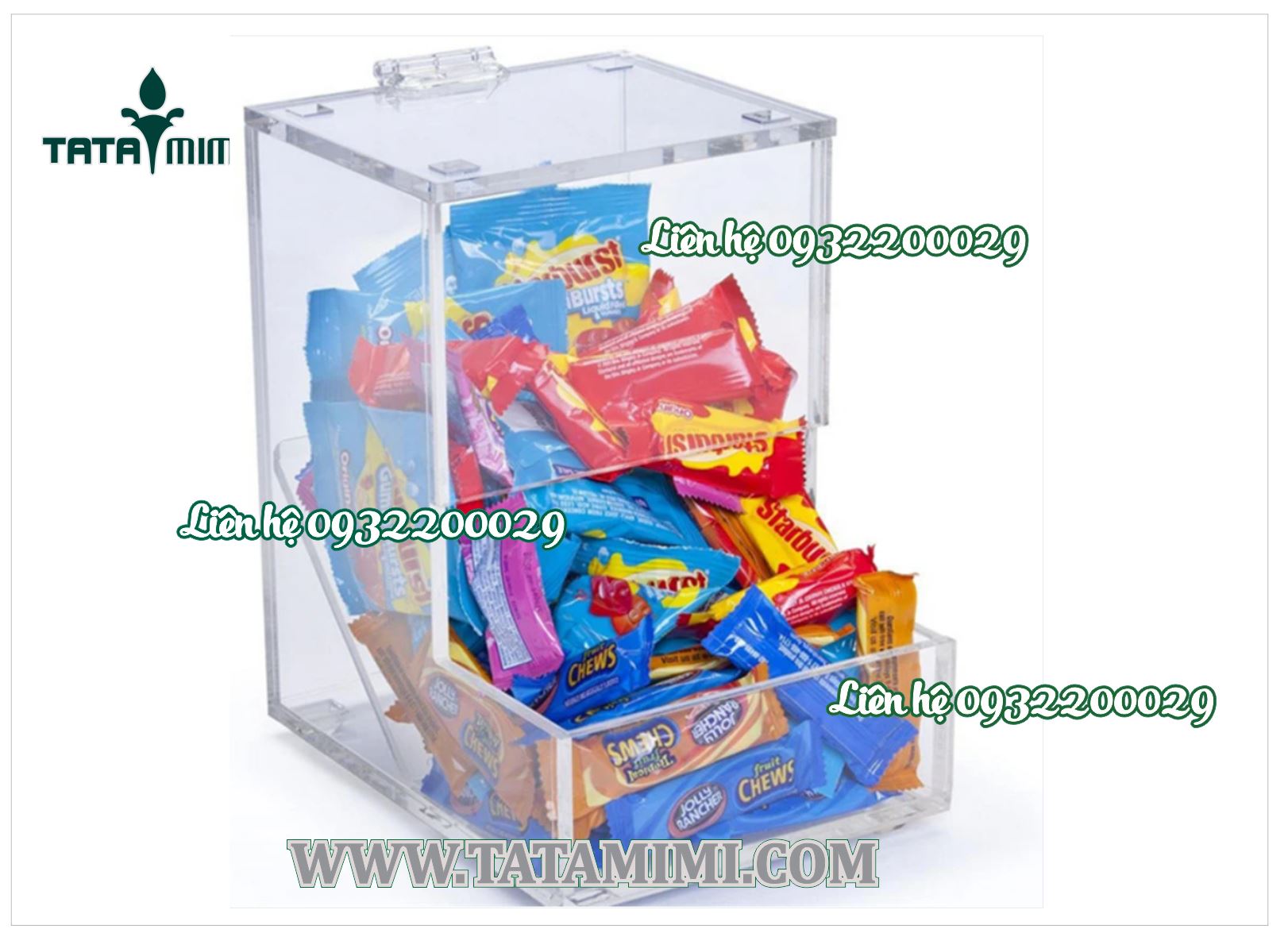 Hộp mica để bánh kẹo trong suốt