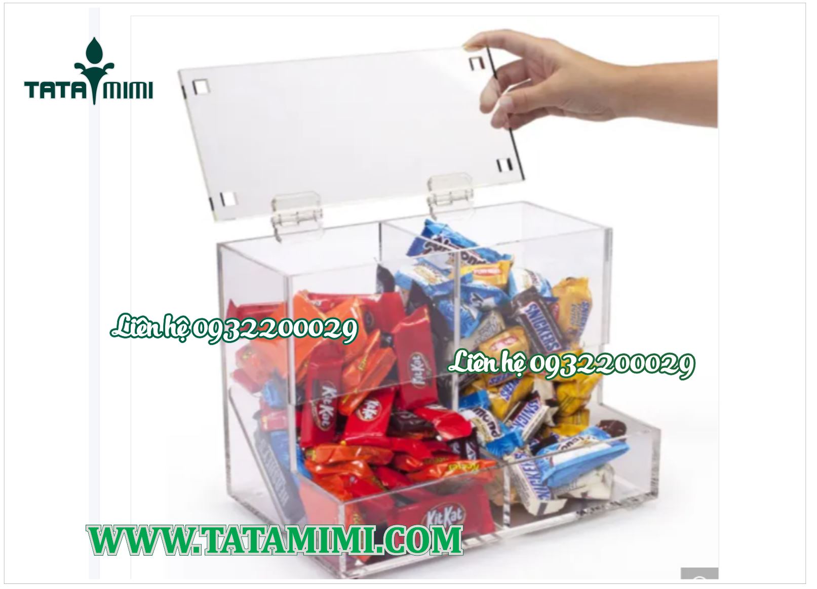 Hộp mica để bánh kẹo trong suốt