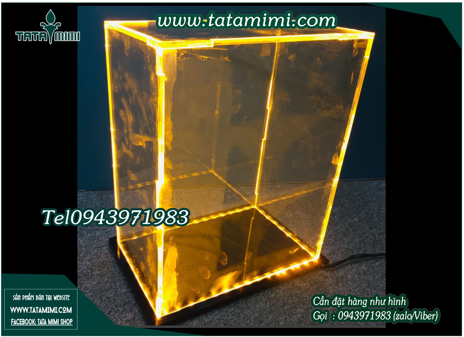 Hộp chụp sản phẩm bằng chất liệu mica