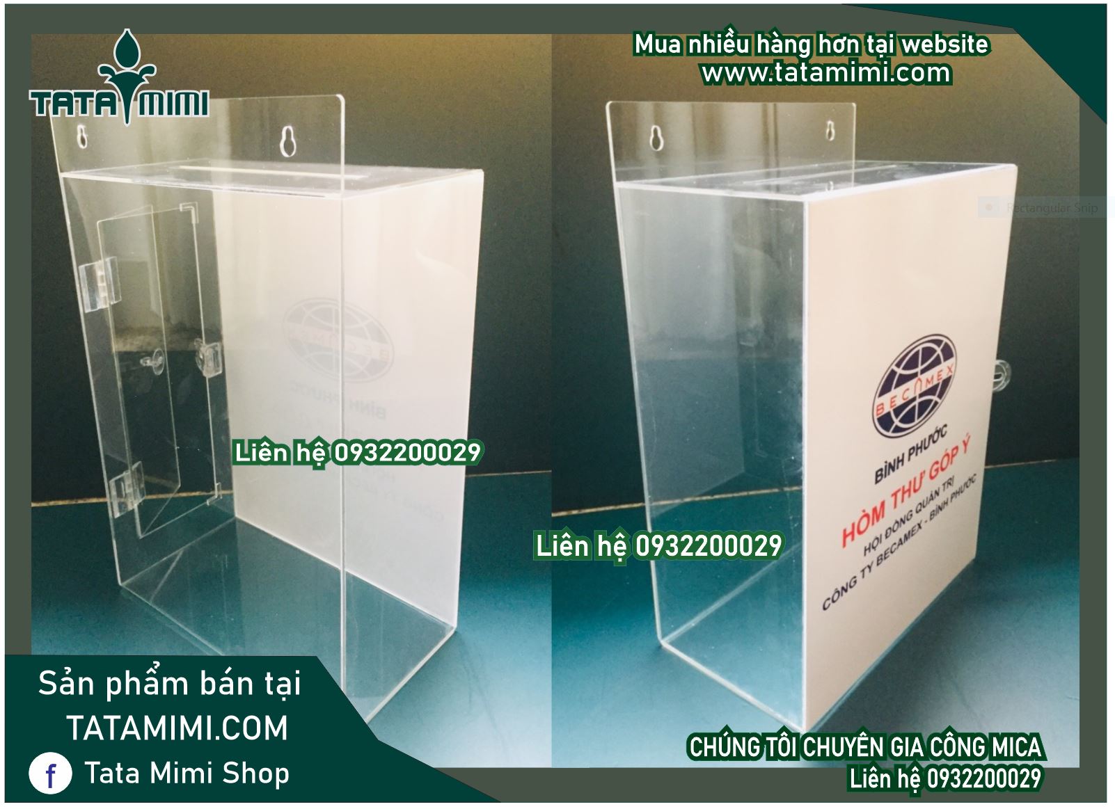 Thùng thư góp ý trong dán decal mặt trước