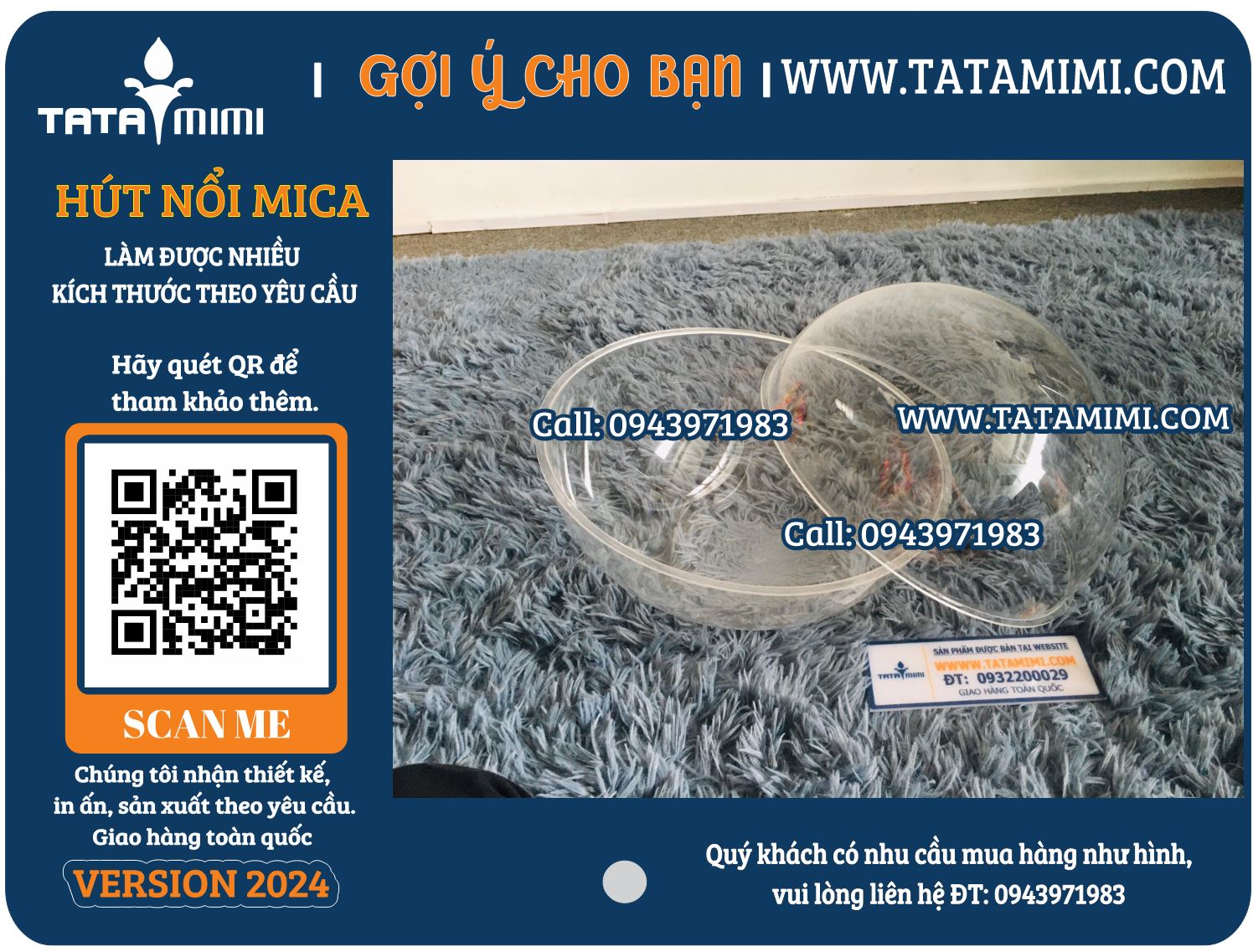 Mẫu hút nổi mica 10cm, 20cm, 30cm, 35cm, 50cm, 1 mét