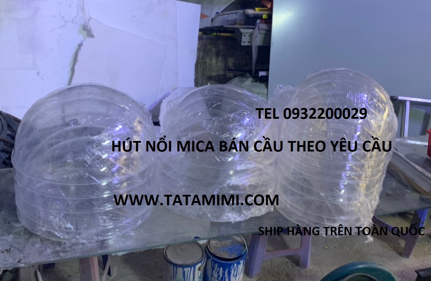 Hút nổi mica trong - mica màu