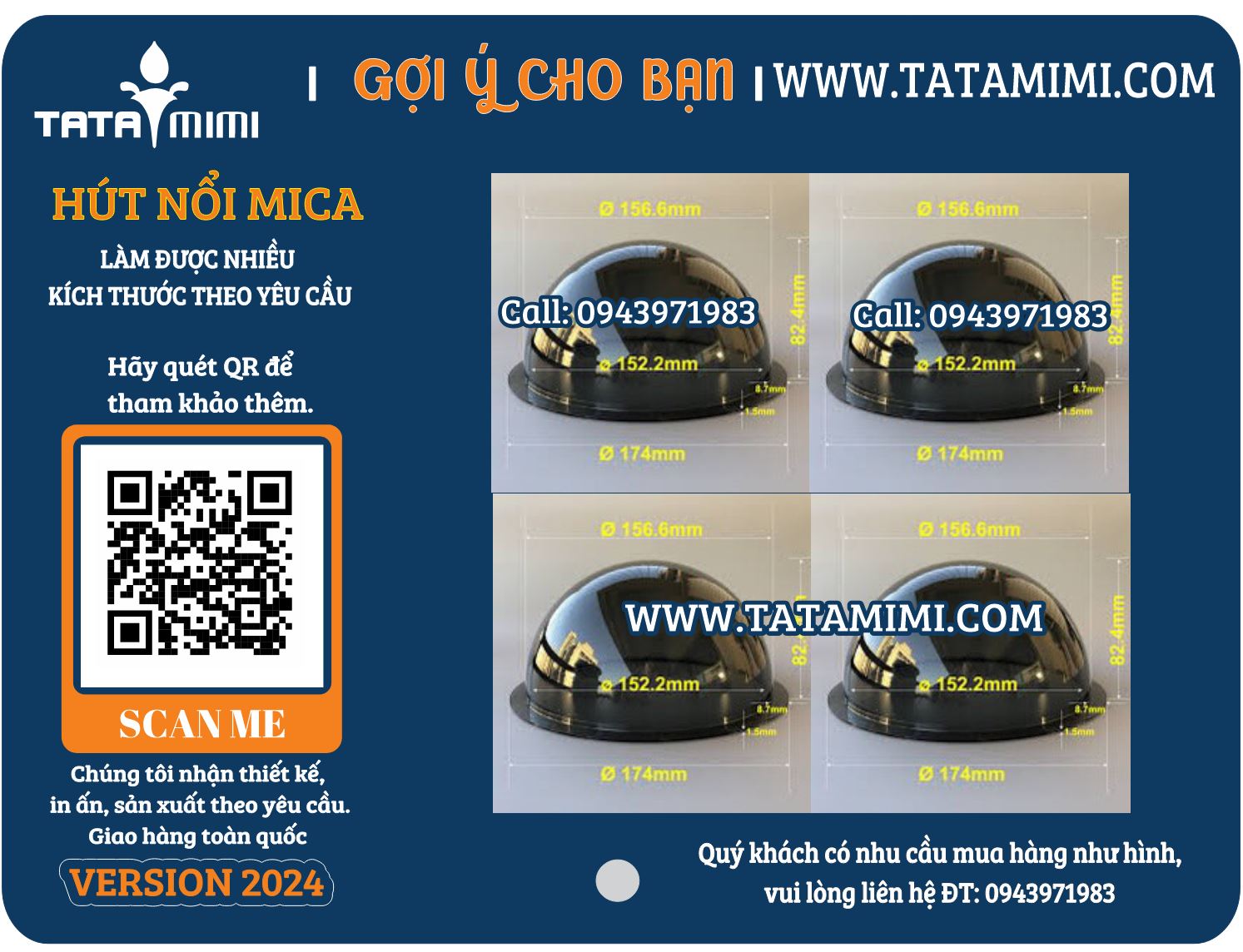 Mẫu hút nổi mica 10cm, 20cm, 30cm, 35cm, 50cm, 1 mét