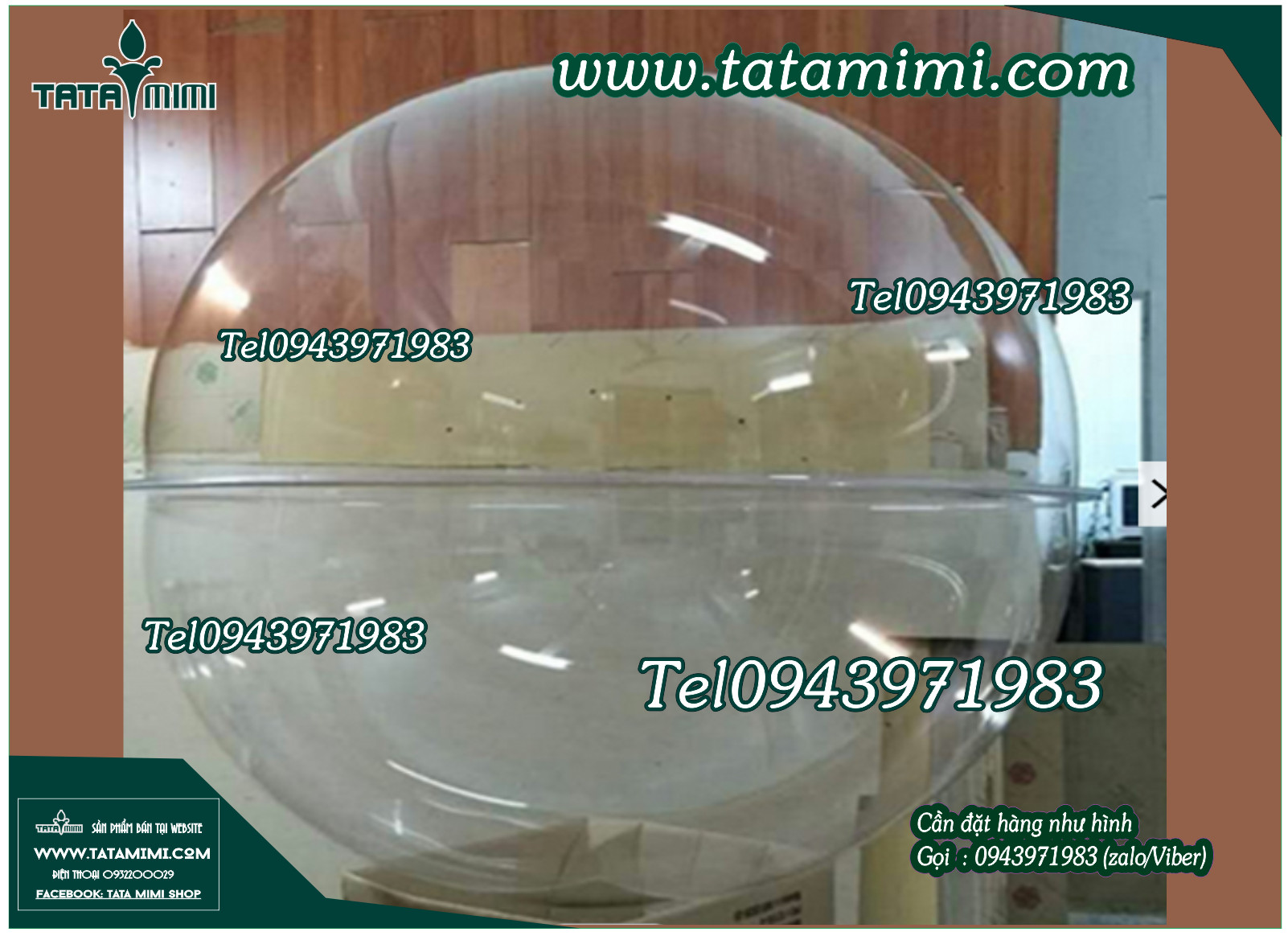 Hút nổi mica nửa qủa cầu ghép lại thành 1 quả