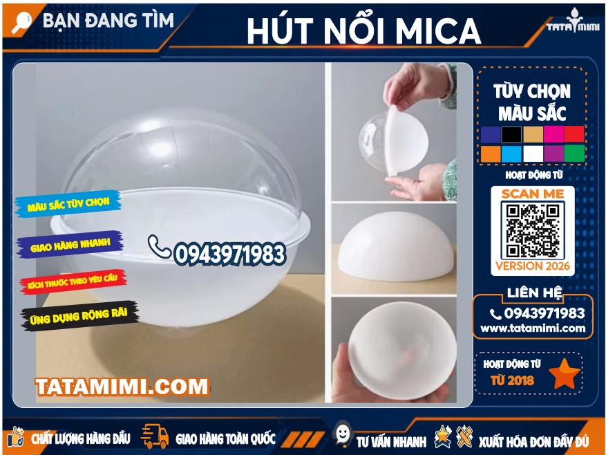 Quả cầu hút nổi mica trong 60cm