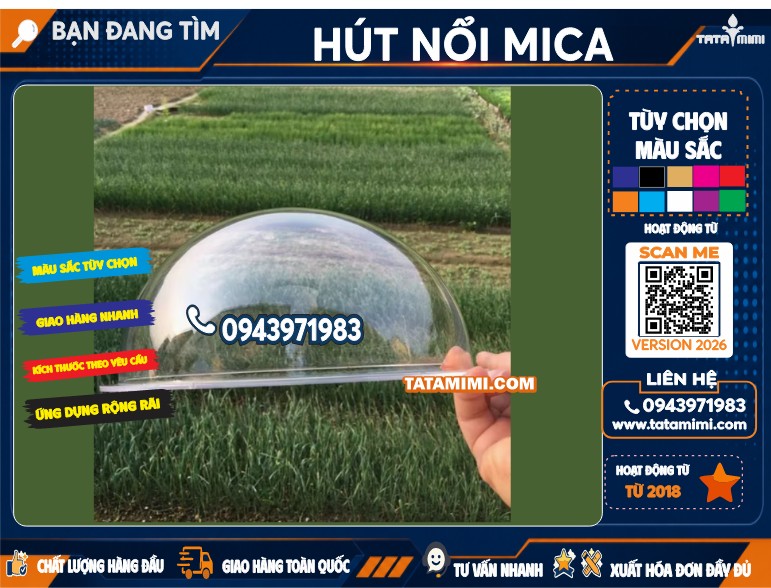 Quả cầu hút nổi mica trong 60cm