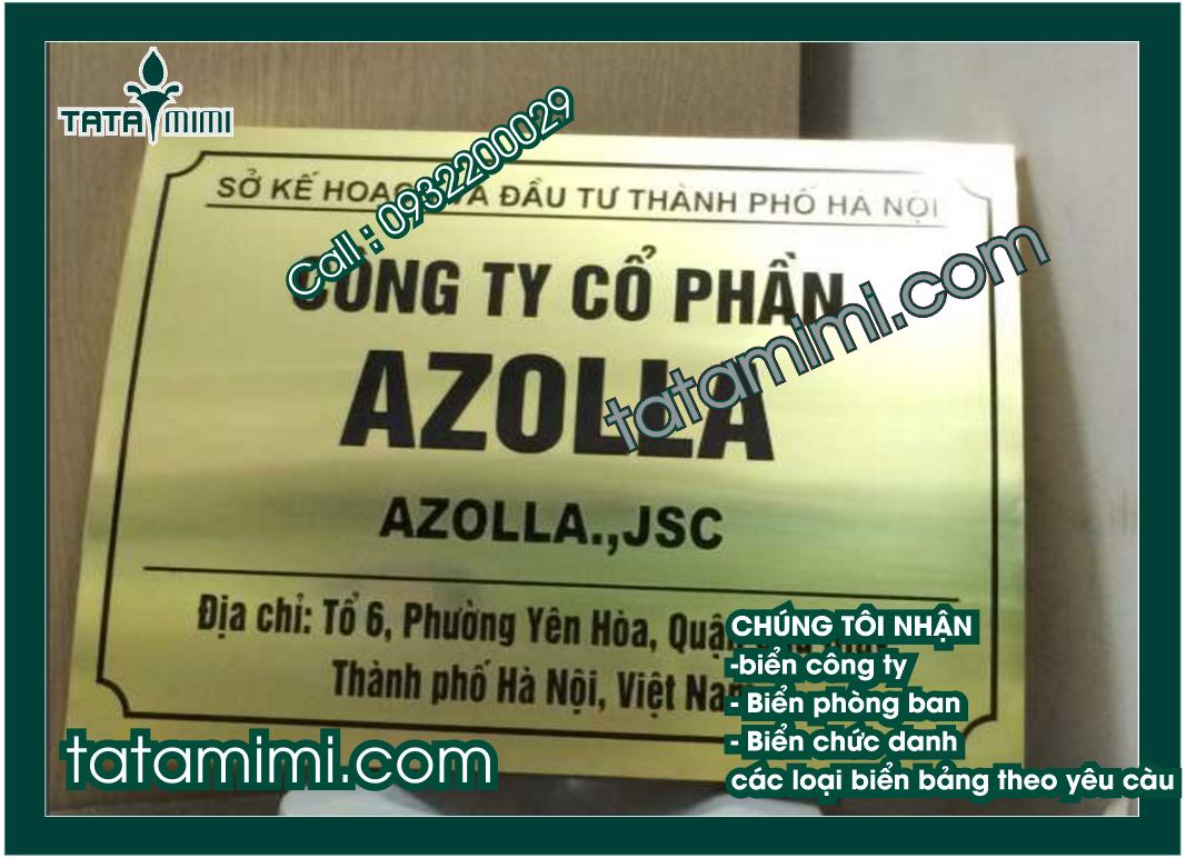 Biển công ty bẳng inox vàng và sáng bóng