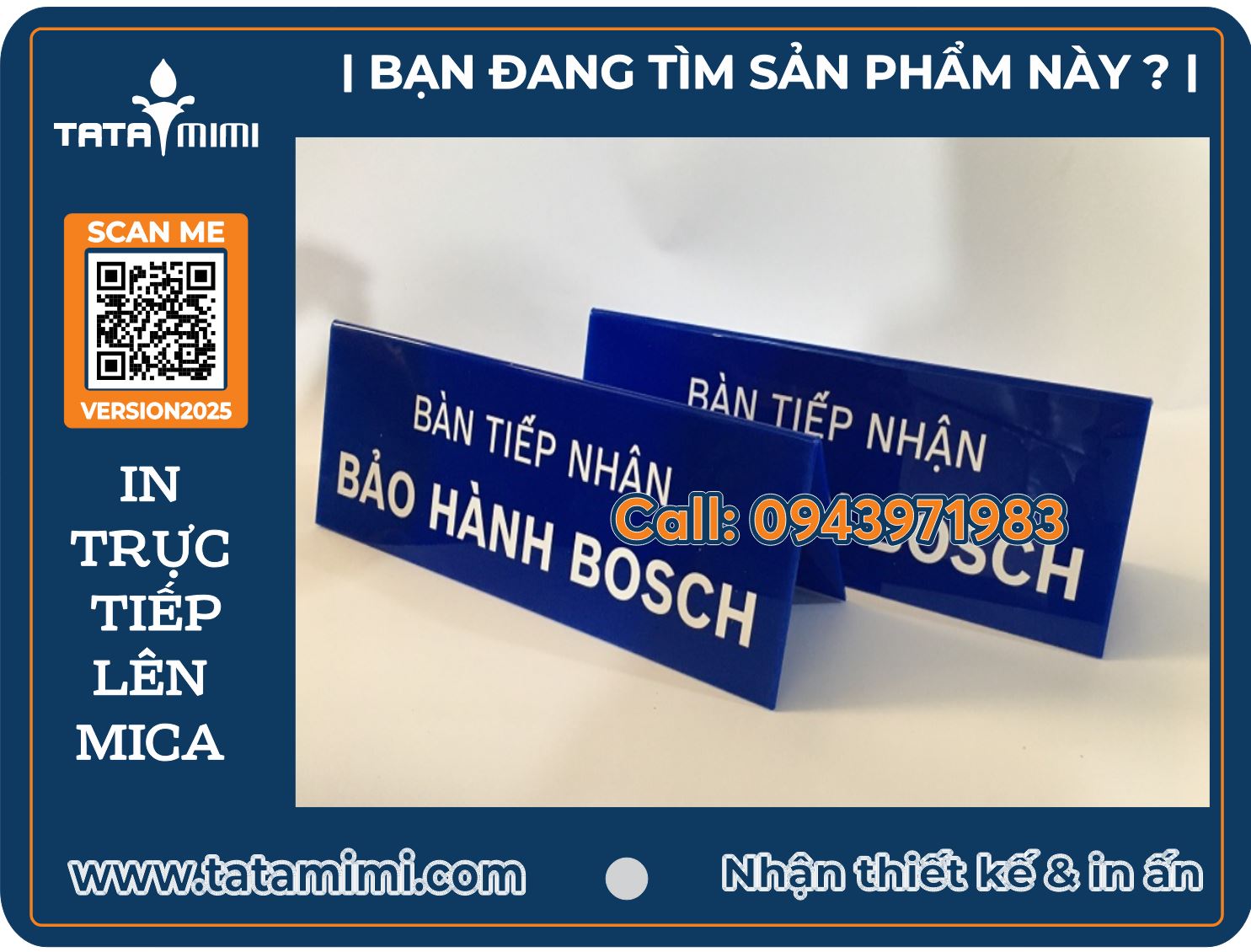 In biển bàn tiếp nhận bằng mica – Giải pháp chuyên nghiệp cho văn phòng và doanh nghiệp
