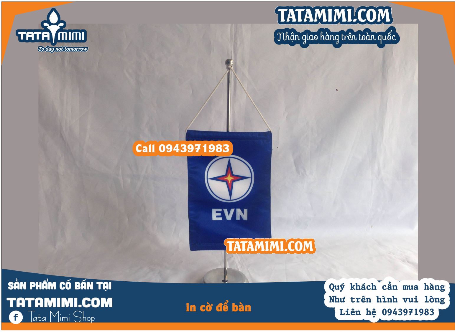 Cờ để bàn kèm đế inox