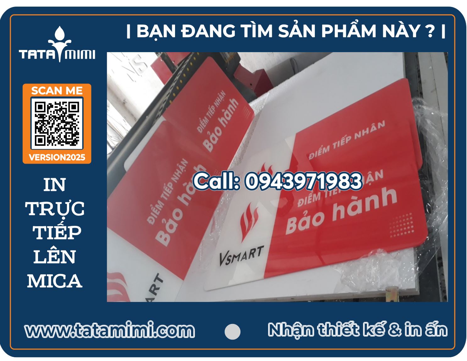 In biển phòng bảo hành, trạm bảo hành mica chất lượng cao, sắc nét