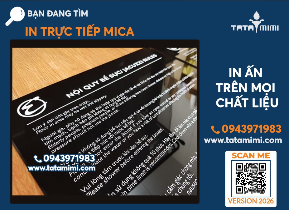 In ấn trên mica theo yêu cầu, in UV mica đẹp tại Hà Nội TP HCM