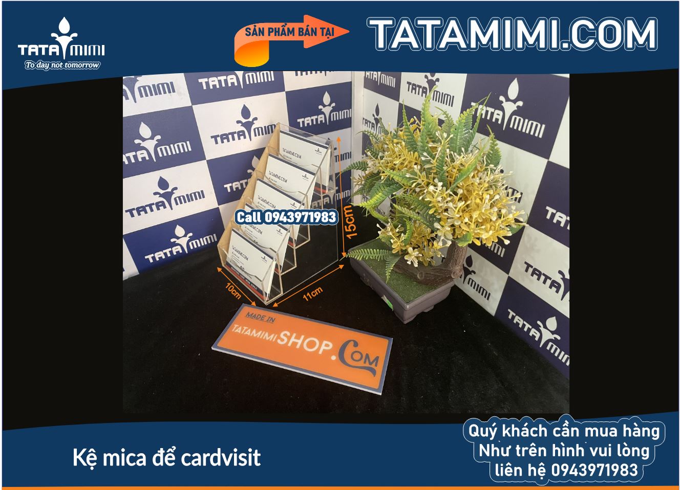 Kệ đựng danh thiếp nên làm độ rộng của ô mấy cm