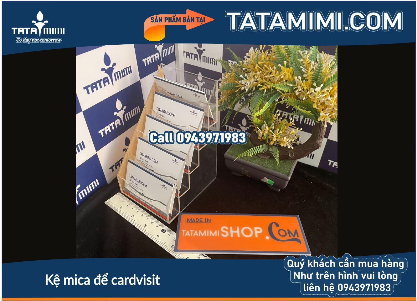 Kệ mica để cardvisit để bàn nhiều ngăn