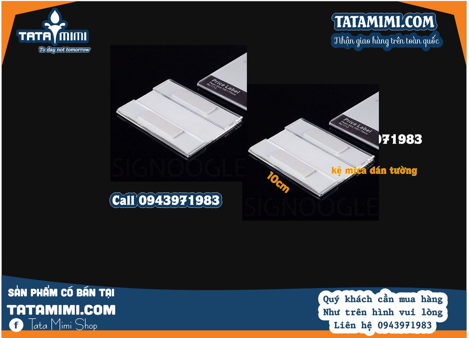 Kệ mica để giá tiền các kích thước