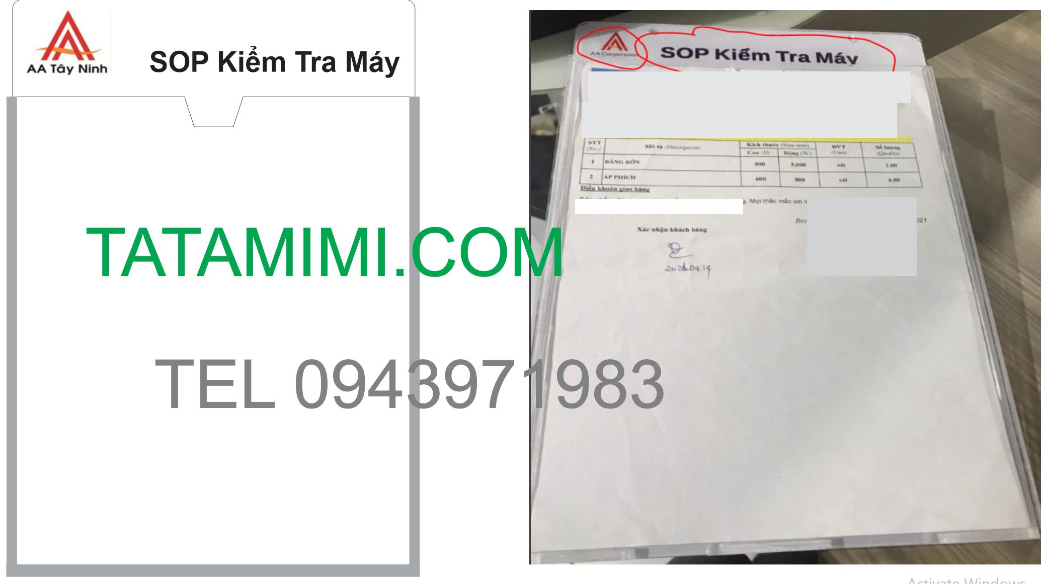Checklist treo tường có 2 loại dán và bắt vít