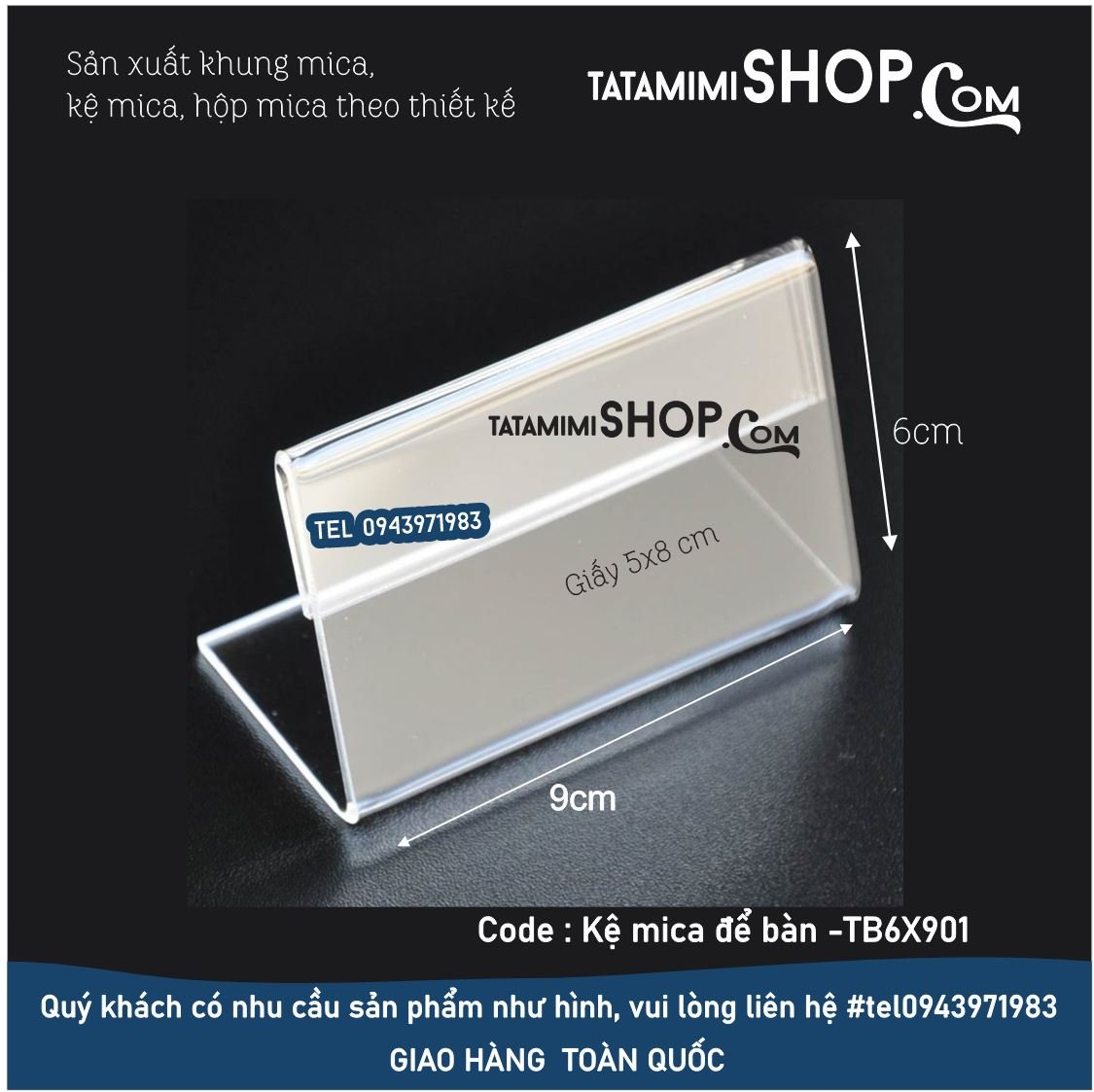 Kệ để bàn mica 2mm để tên