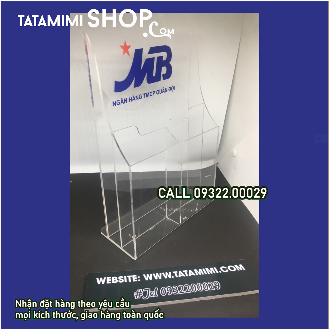 Hộp tài liệu để bàn 3 ngăn từ mica