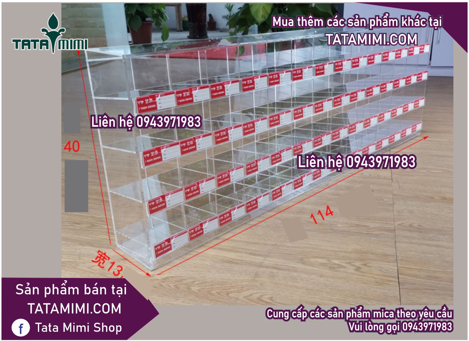 Kệ trưng bày làm theo kích thước sản phẩm