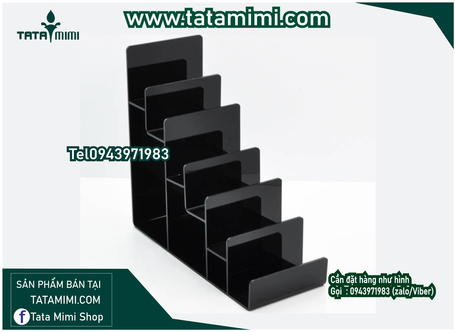 Kệ ví để bàn - kệ đựng sơn treo tường bằng mica