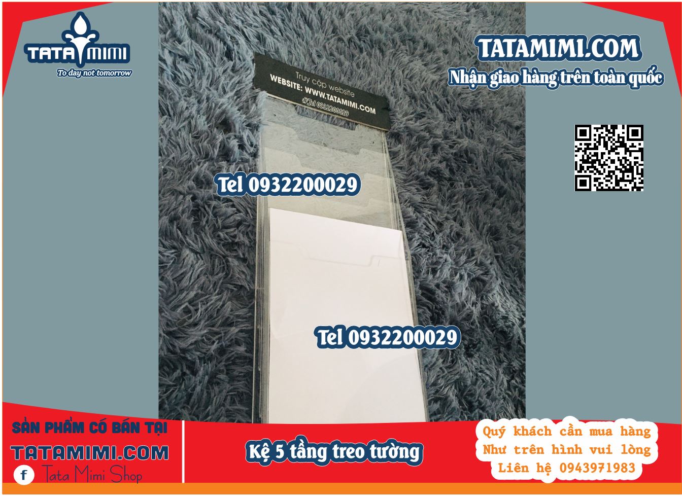 Kệ Mica 5 tầng A4 treo tường