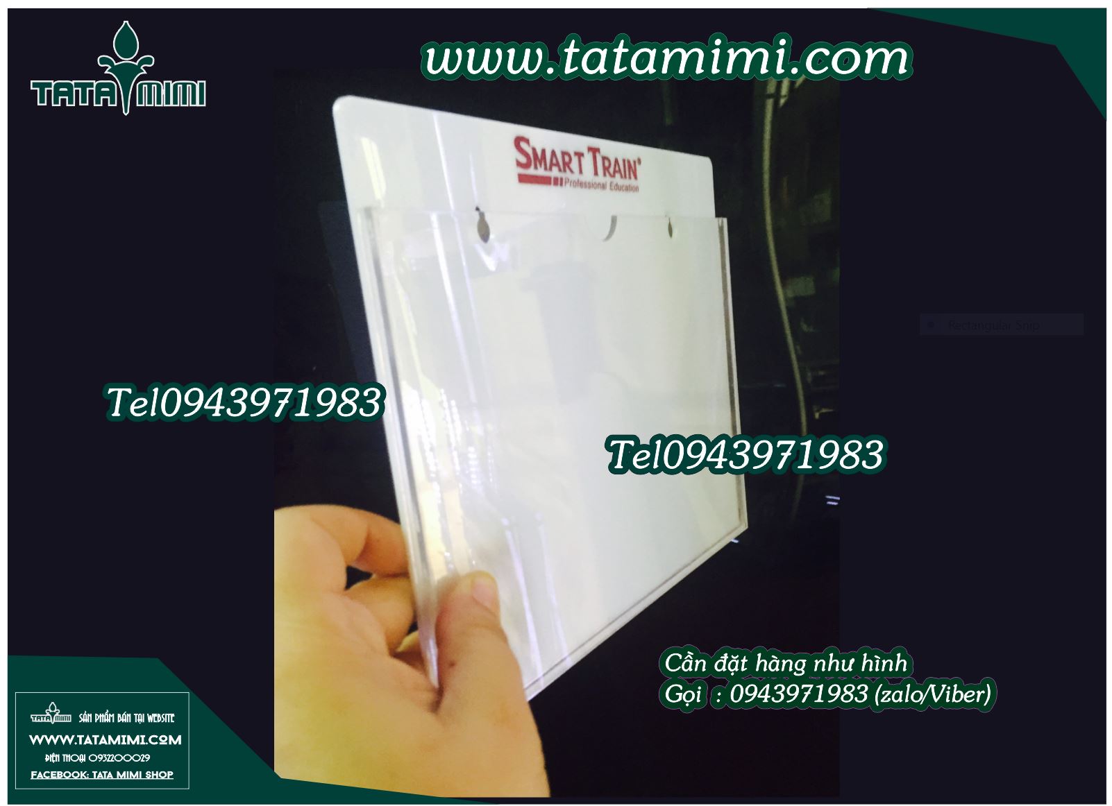 Kệ mica treo tường màu xanh