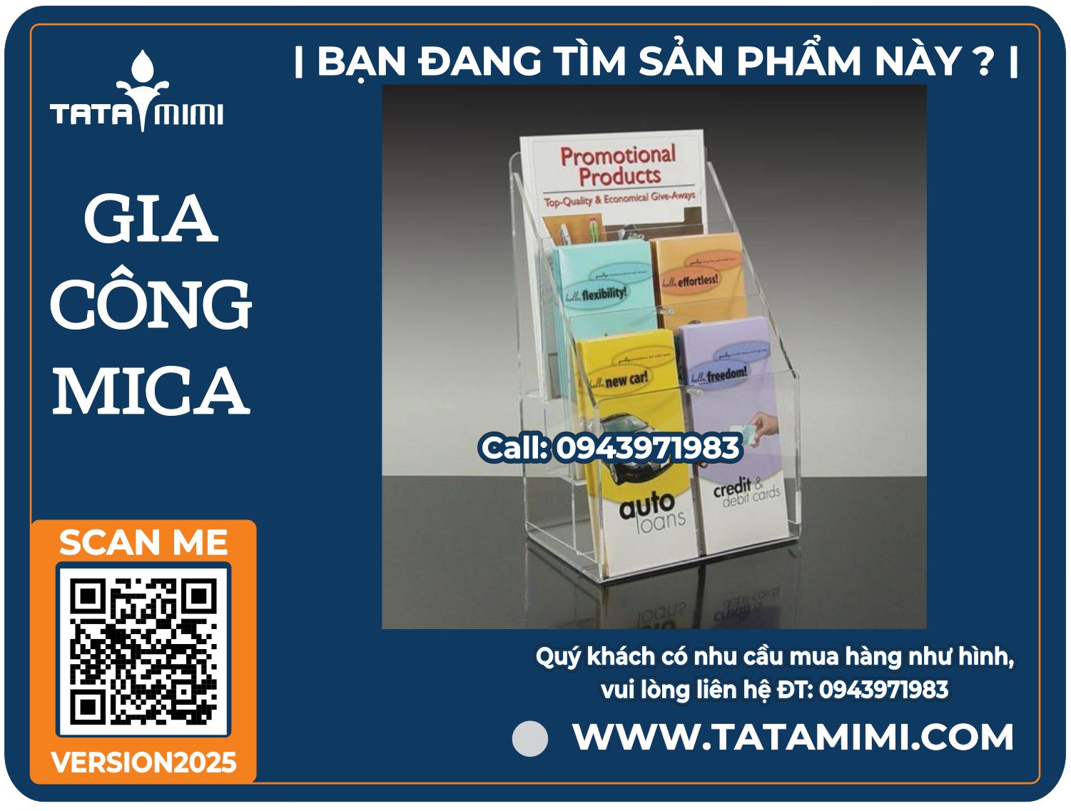 Kệ mica nhiều ngăn để bàn đựng tờ rơi, brochure, giấy A4 cho showroom – lễ tân