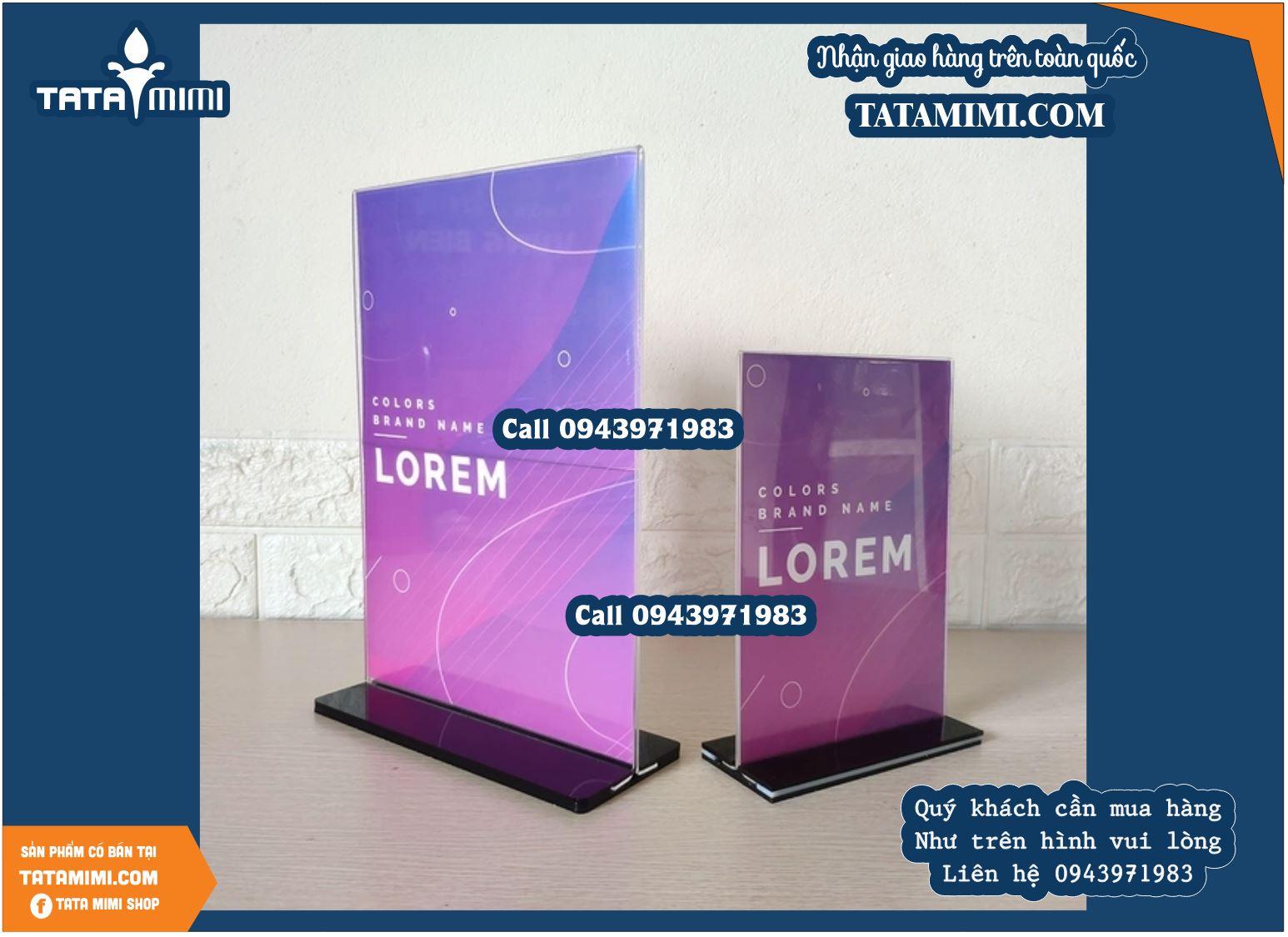 Kệ menu để bàn với để rút