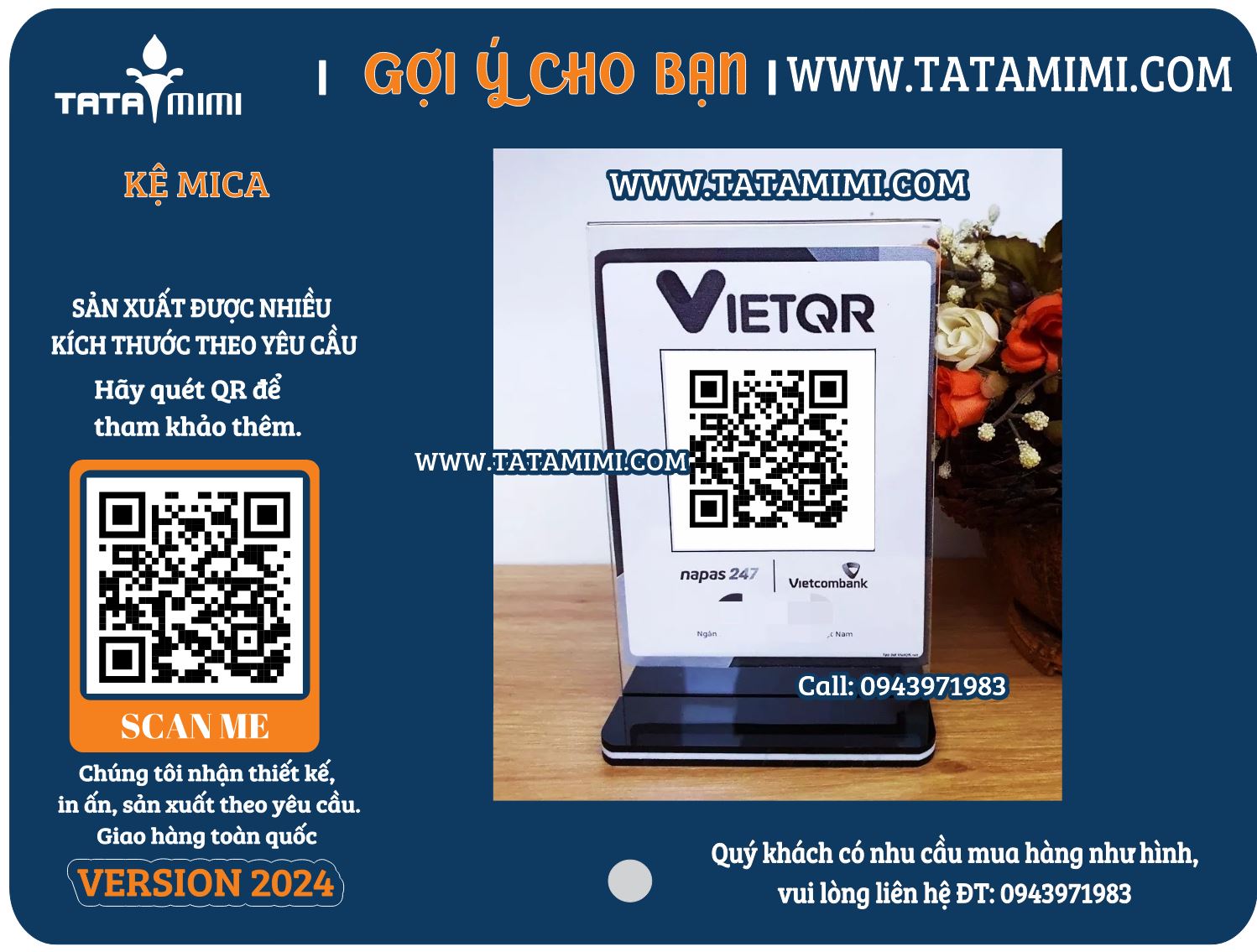 Tạo Điểm Nhấn Thẩm Mỹ Với In Biển QR Mica Để Bàn