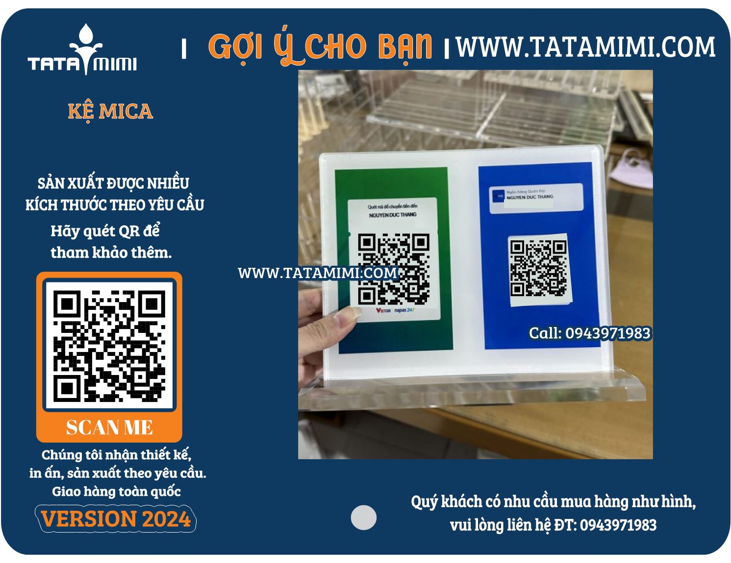 Tạo Điểm Nhấn Thẩm Mỹ Với In Biển QR Mica Để Bàn