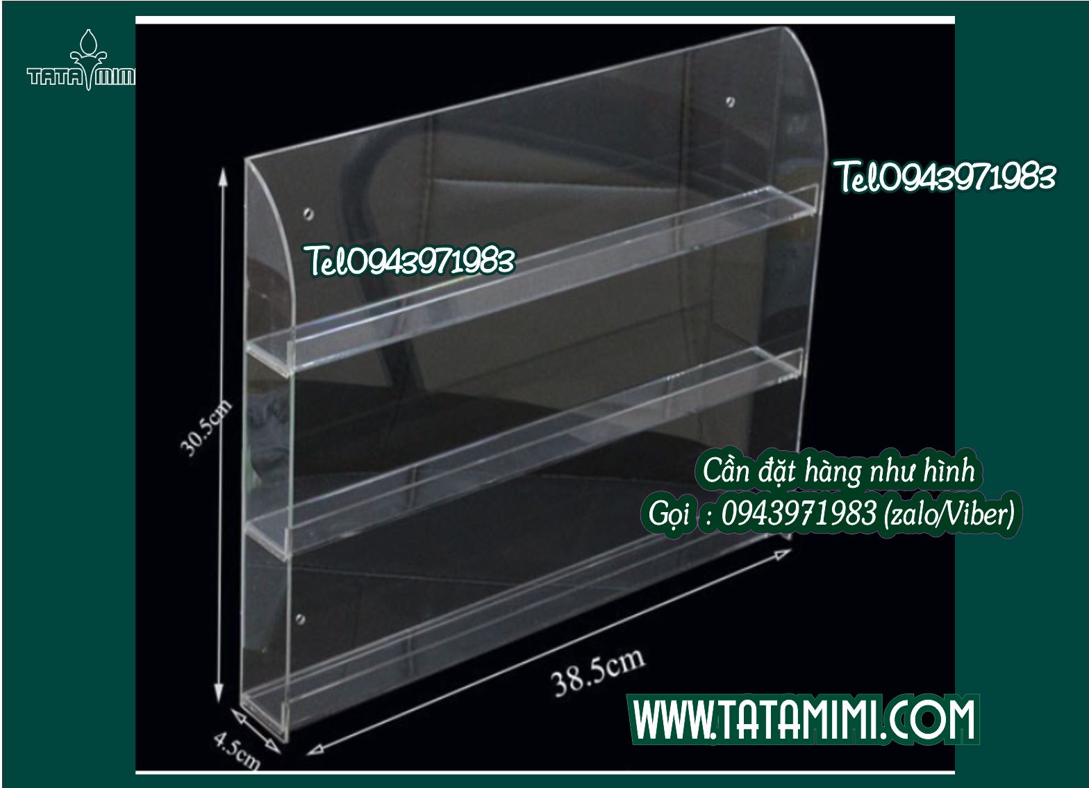 Kệ ví để bàn - kệ đựng sơn treo tường bằng mica