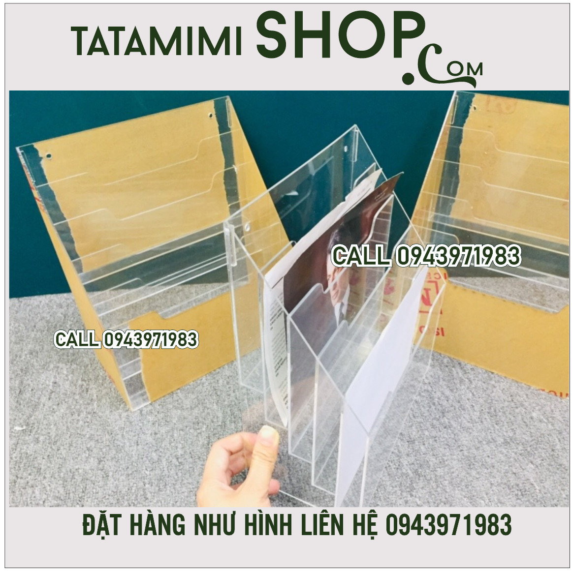 Kệ mica để bàn nhiều ngăn nhiều mẫu