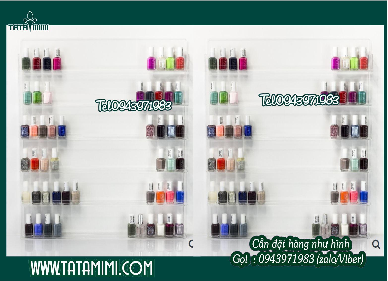 Kệ ví để bàn - kệ đựng sơn treo tường bằng mica