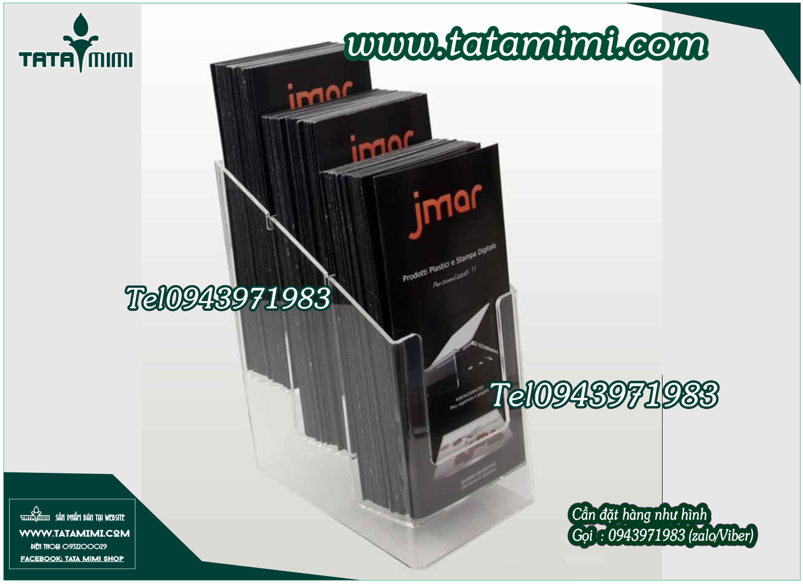 Kệ tờ rơi để bàn nhiều ngăn nhiều tầng từ mica