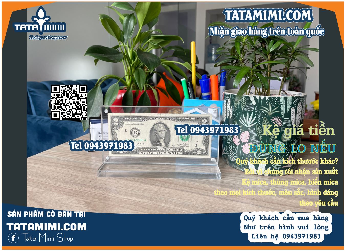 Kệ chức danh mica đế đen