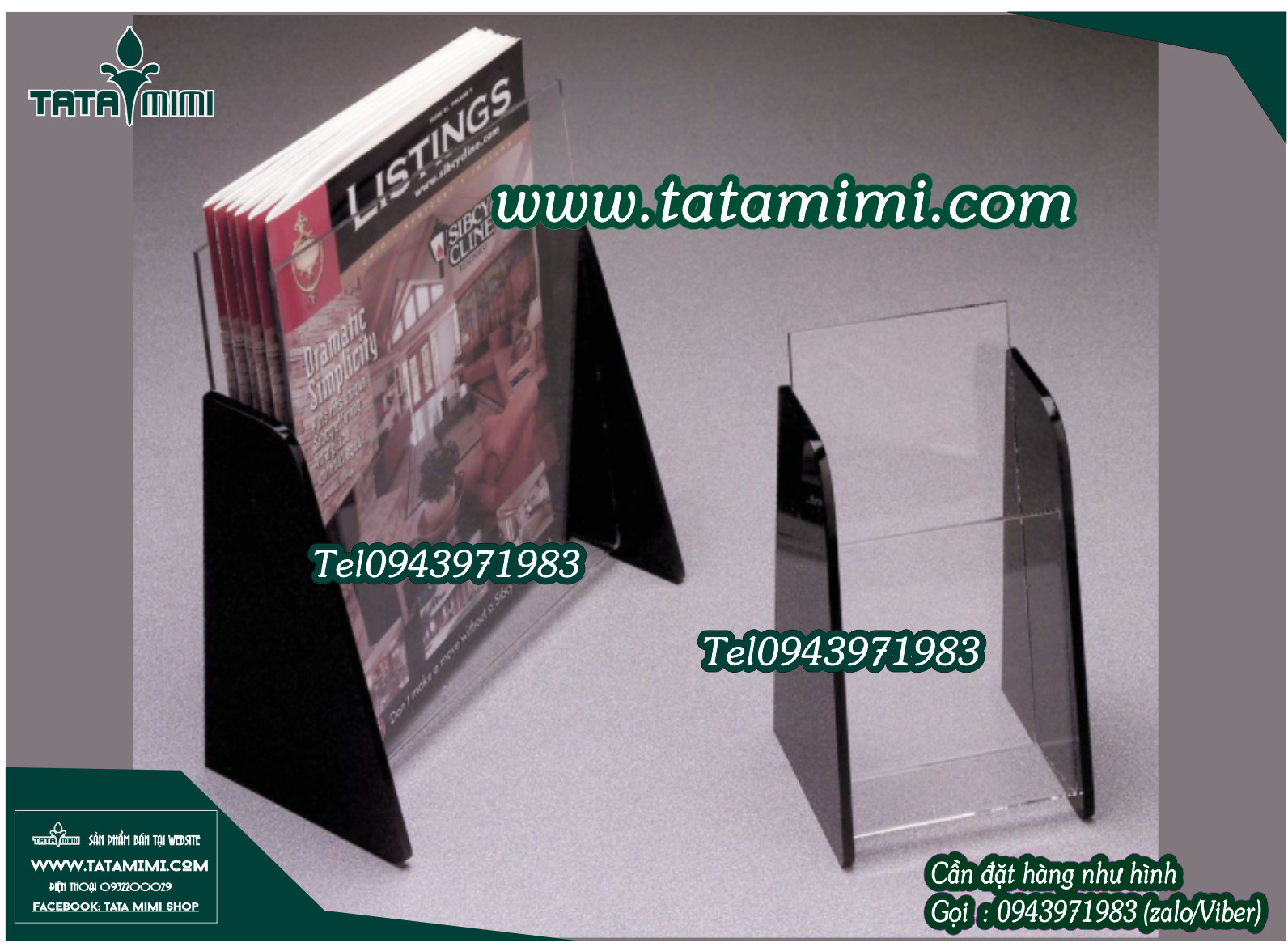 Kệ mica chia các ngăn nhỏ đựng nhiều giấy tờ hơn