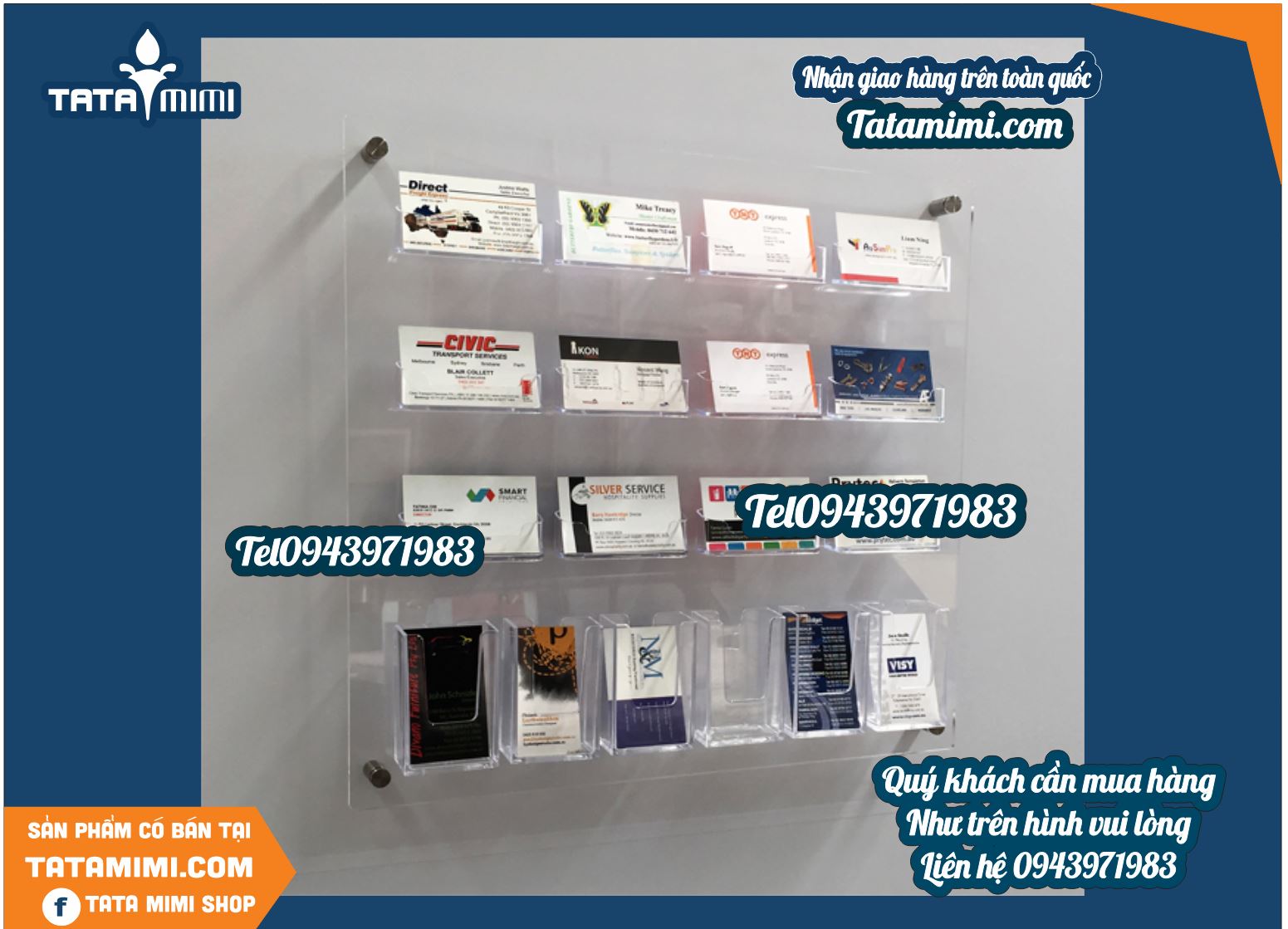 Kệ Mica A4 Treo Tường 6 Ngăn