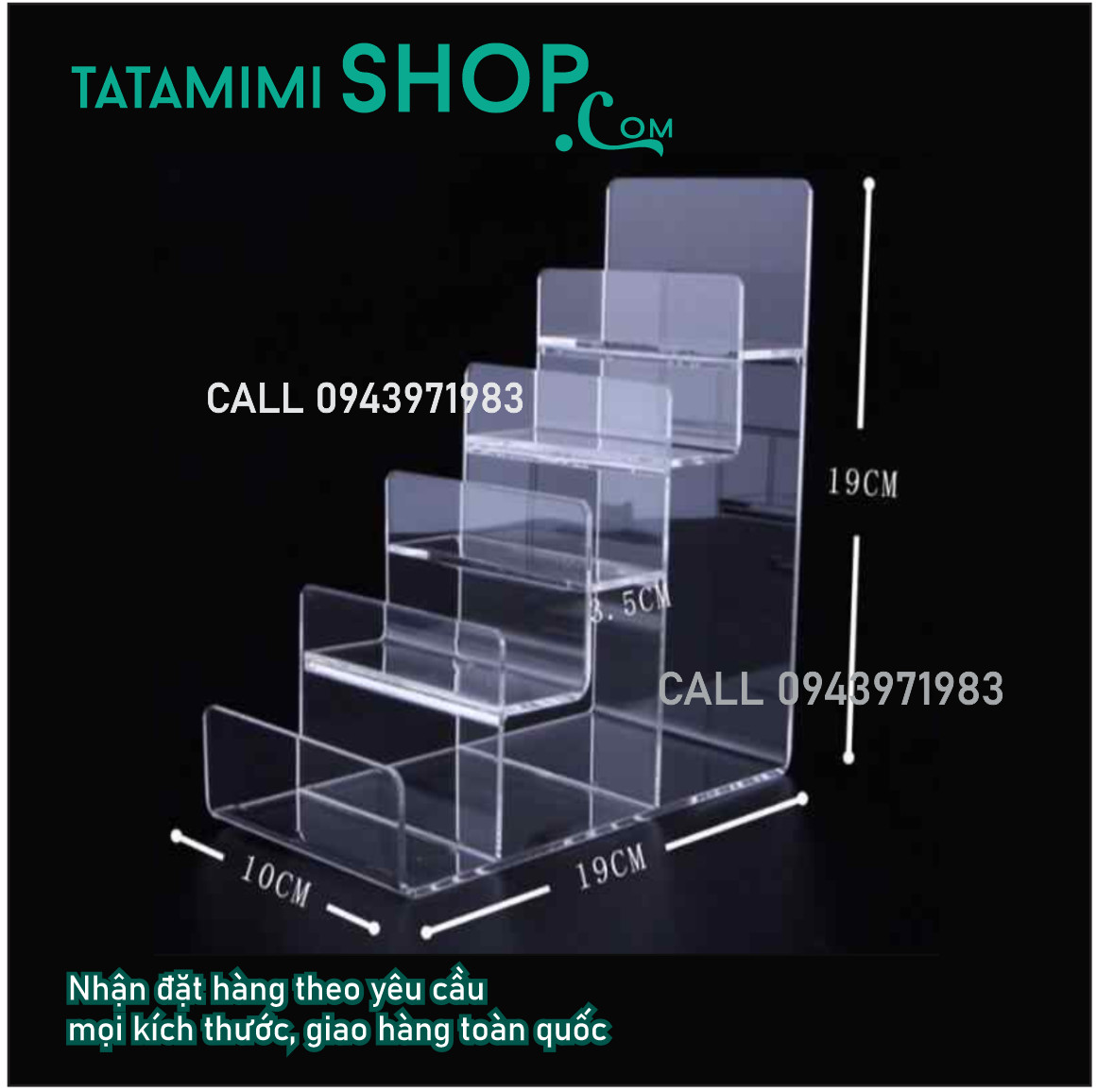 Kệ mica trưng bày ví làm mica 2mm