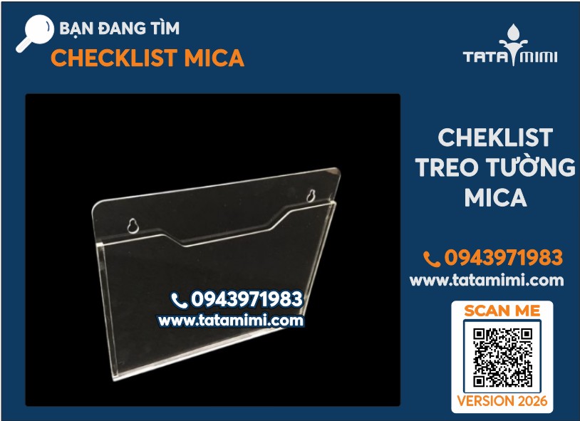 Kệ Checklist A4 Ngang Mica Trong Có Sẵn 40 Cái Giao Hàng Ngay