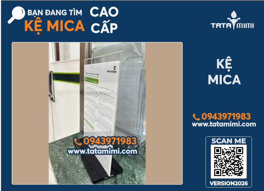 Kệ mica nhiều ngăn cho ngân hàng VCB