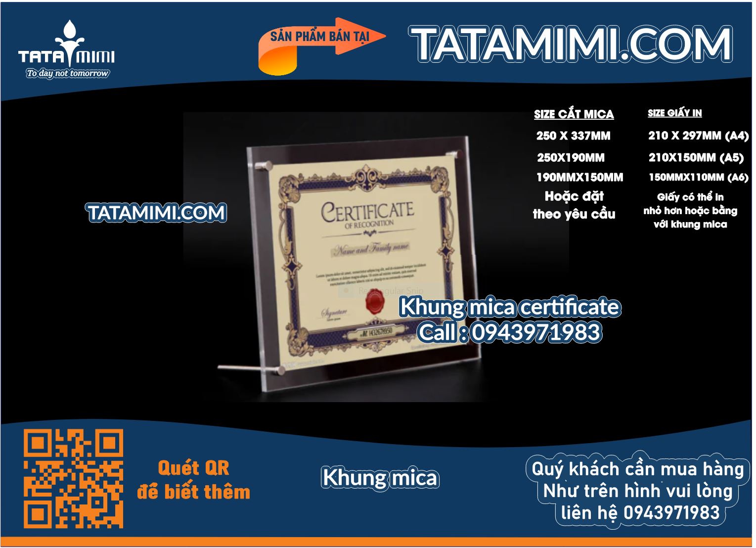 Khung Mica Bằng Khen cuối năm A4