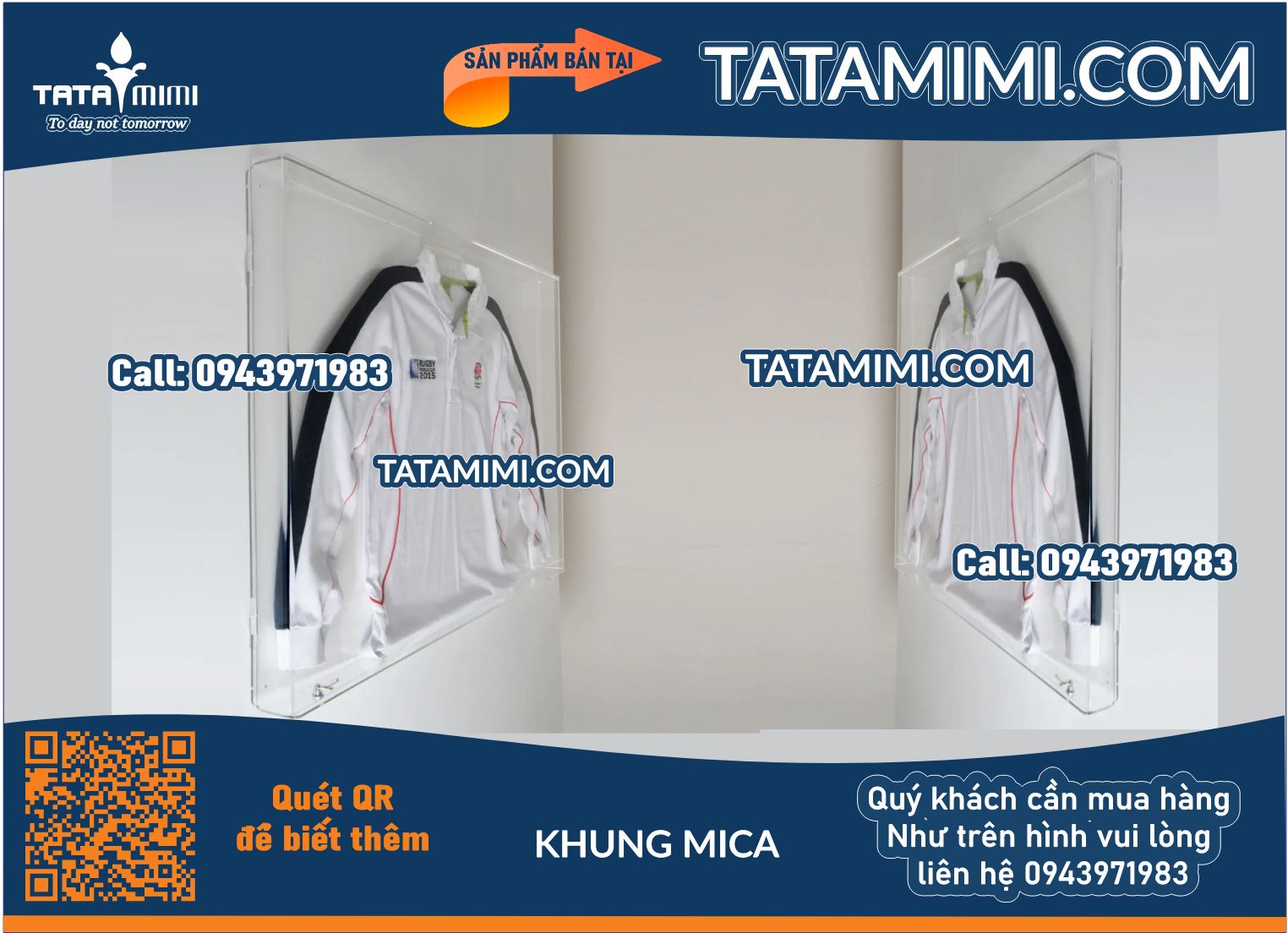 Mẫu khung mica để simple áo treo tường đẹp ( Khung mica để áo treo tường)